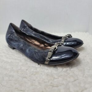 AGL Attilio Giusti Leombruni Ballet Flats Navy Patent Toe 38.5 Italy